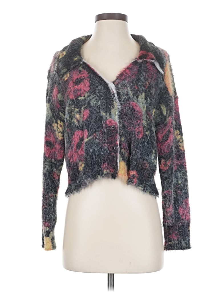 Pre-owned Anthropologie Cardigan Sweater In Gray