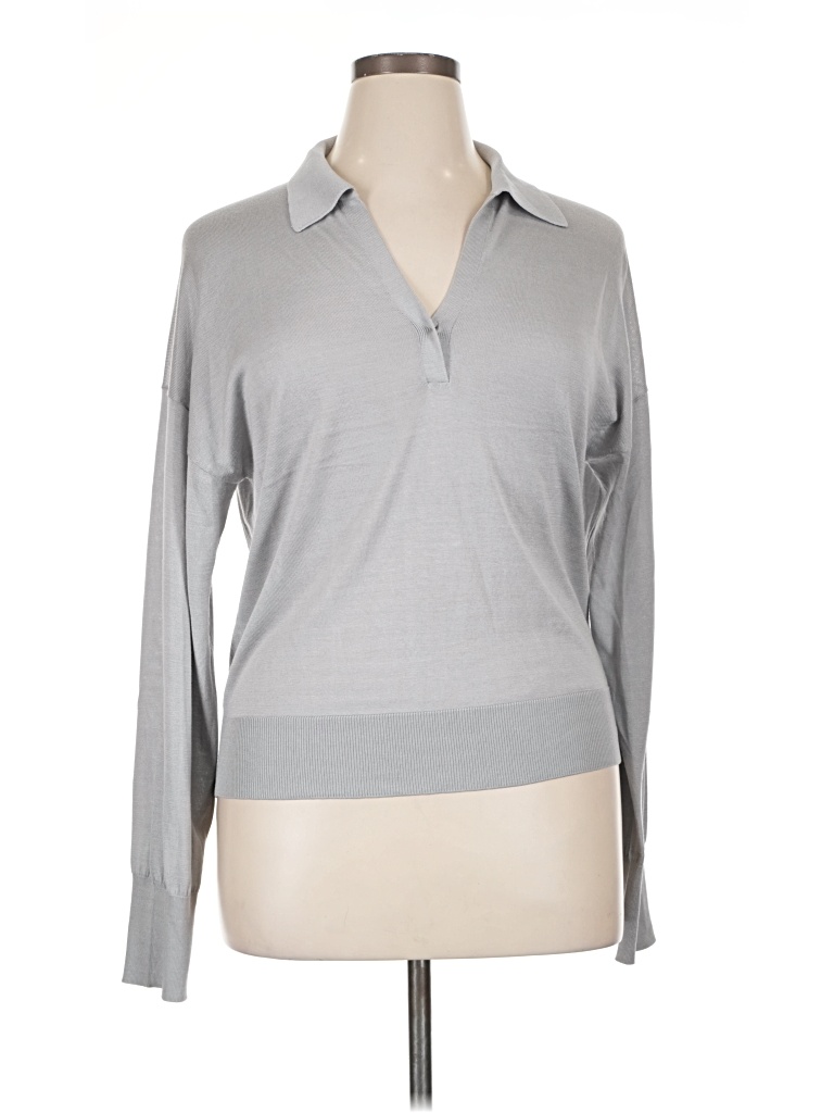 Pre-owned Mm. Lafleur Long Sleeve Top Gray Turtleneck Tops