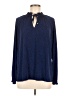 MICHAEL Michael Kors Blue Long Sleeve Blouse Size M - photo 1