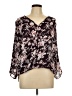 J for Justify 100% Polyester Black 3/4 Sleeve Blouse Size L - photo 1