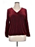 JM Collection Burgundy Long Sleeve Blouse Size L - photo 1