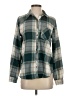 Maurices Plaid Teal Green Long Sleeve Blouse Size S - photo 1