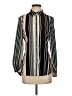 Tommy Hilfiger 100% Polyester Stripes Green Black Long Sleeve Blouse Size S - photo 1