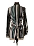 Tommy Hilfiger 100% Polyester Stripes Green Black Long Sleeve Blouse Size S - photo 2