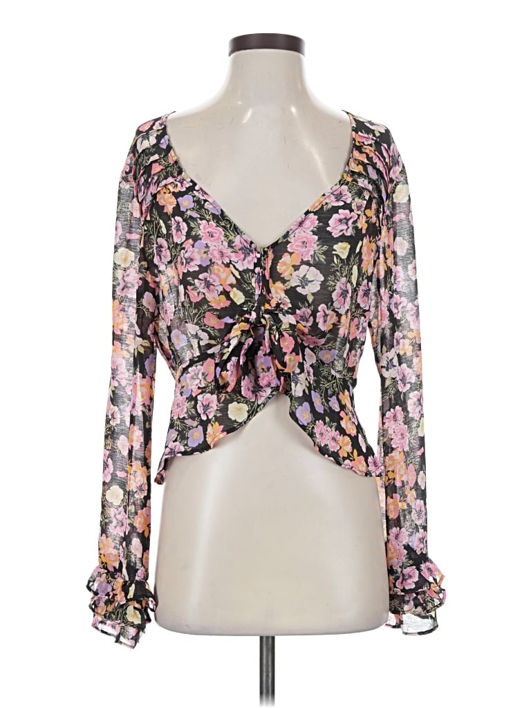 Free People Long Sleeve Blouse In Multi