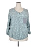 Assorted Brands Animal Print Teal 3/4 Sleeve Blouse Size 2X - photo 1