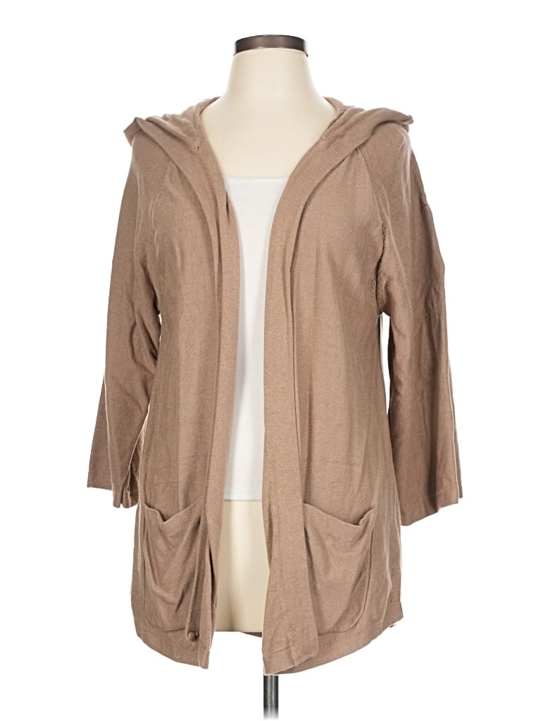 Pre-owned Isaac Mizrahi Live Cardigan Sweater In Tan