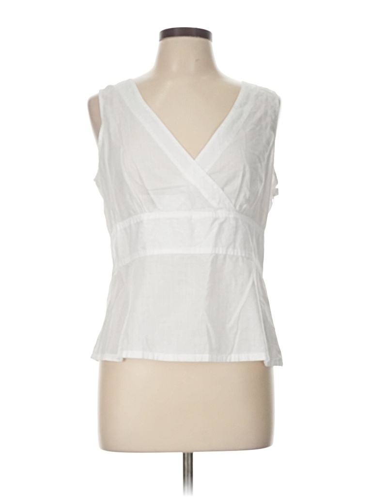 Pre-owned Gap Sleeveless Blouse In White