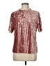 Shein Metallic Burgundy Short Sleeve Blouse Size M - photo 1