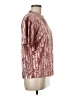 Shein Metallic Burgundy Short Sleeve Blouse Size M - photo 4