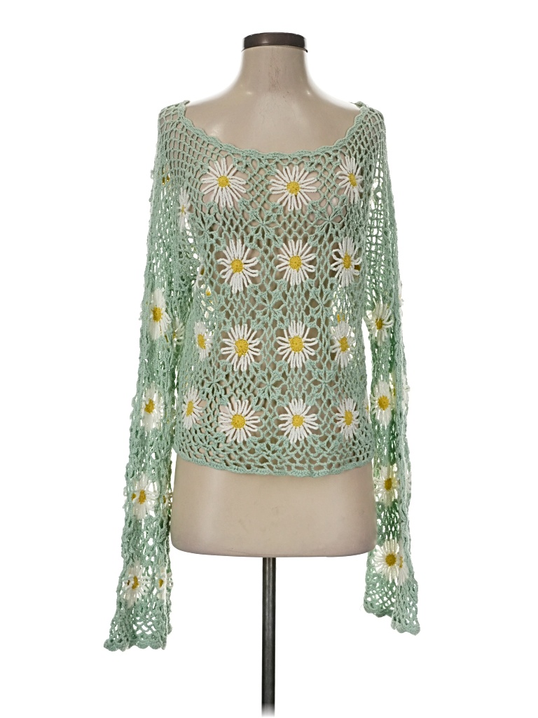 Pre-owned Pink Lily Cardigan Sweater In Green