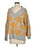 Tribal Animal Print Gray Pullover Sweater Size S - photo 1