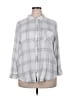 Well Worn 100% Viscose Plaid Gray 3/4 Sleeve Button-Down Shirt Size XXL - photo 1