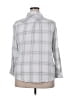 Well Worn 100% Viscose Plaid Gray 3/4 Sleeve Button-Down Shirt Size XXL - photo 2