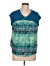 Westbound 100% Rayon Teal Short Sleeve Top Size L (petite) - photo 1
