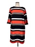 Studio One Stripes Orange Casual Dress Size 1X - photo 1