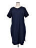 Standards & Practices Solid Blue Casual Dress Size 1X - photo 1