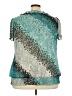 East5th 100% Polyester Teal Short Sleeve Blouse Size 3X - photo 2