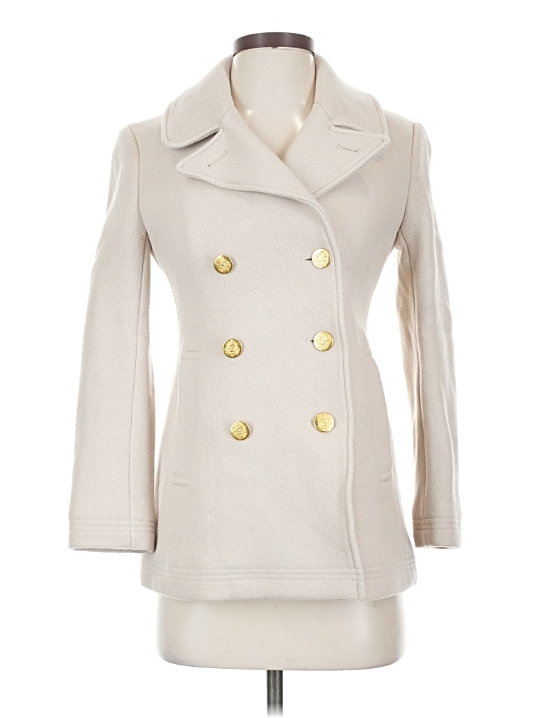 Pre-owned Jcrew Wool Coat In White