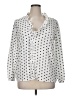 Three Dots Polka Dots White Long Sleeve Blouse Size XL (estimated) - photo 1