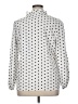 Three Dots Polka Dots White Long Sleeve Blouse Size XL (estimated) - photo 2