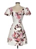 Lea & Viola 100% Polyester Floral White Cocktail Dress Size XS - photo 2
