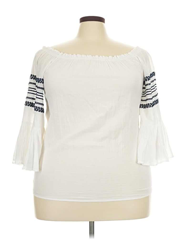 Pre-owned Elan 3/4 Sleeve T-shirt In White