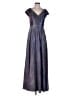 Xscape Metallic Solid Silver Cocktail Dress Size 4 - photo 1