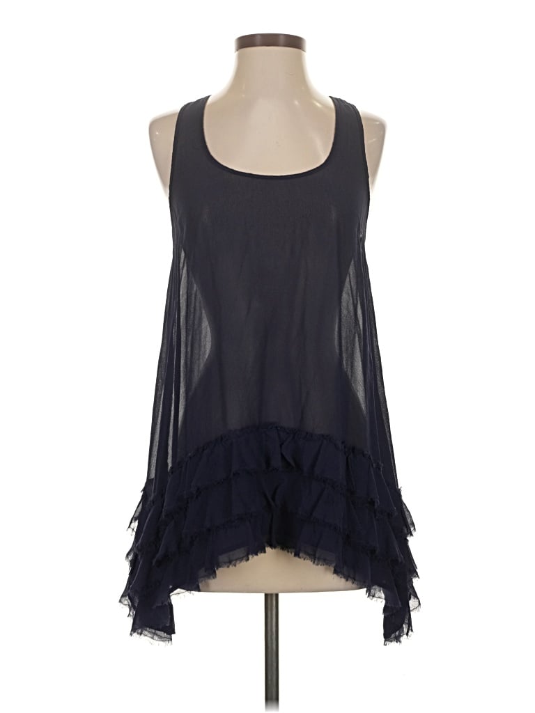 Pre-owned Odille Sleeveless Silk Top Black Halter Neckline Tops