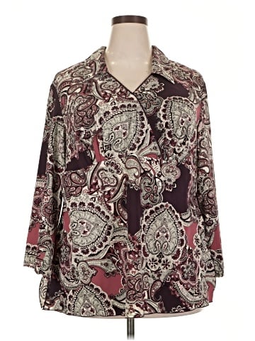 Blue Diamond Plus 3/4 Sleeve Blouse (view 1)
