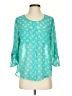 papermoon designed exclusively for Stitch Fix 100% Polyester Polka Dots Teal 3/4 Sleeve Blouse Size S - photo 1