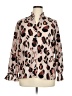 ELOQUII 100% Polyester Animal Print Brown Long Sleeve Blouse Size 14 - photo 1