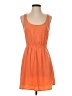 Lush 100% Polyester Solid Orange Casual Dress Size S - photo 1