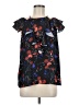 Parker 100% Polyester Black Short Sleeve Blouse Size M - photo 1