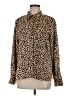 A New Day 100% Recycled Polyester Animal Print Brown Tan Long Sleeve Blouse Size M - photo 1