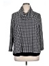 MULTIPLES Houndstooth Black Long Sleeve Blouse Size XL - photo 1