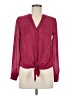 Candie's 100% Polyester Burgundy Long Sleeve Blouse Size M - photo 1