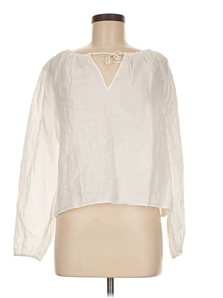 Jcrew Long Sleeve Blouse In White