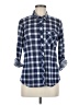 Mi ami Plaid Blue Long Sleeve Button-Down Shirt Size M - photo 1