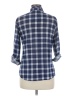 Mi ami Plaid Blue Long Sleeve Button-Down Shirt Size M - photo 2