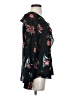 Ann Taylor 100% Polyester Floral Black Long Sleeve Blouse Size S - photo 4