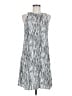 Three Dots 100% Viscose Stripes Silver Casual Dress Size M - photo 1