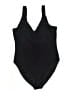 Nicole Miller Studio Solid Black One Piece Swimsuit Size XL - photo 1