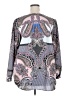 Talbots Paisley Gray Long Sleeve Blouse Size 2X - photo 2