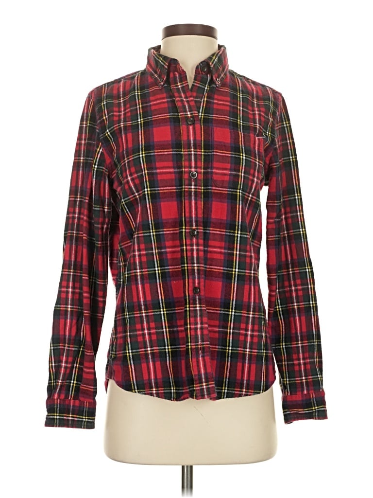 Pre-owned L.l.bean Long Sleeve Button Down Shirt In Red