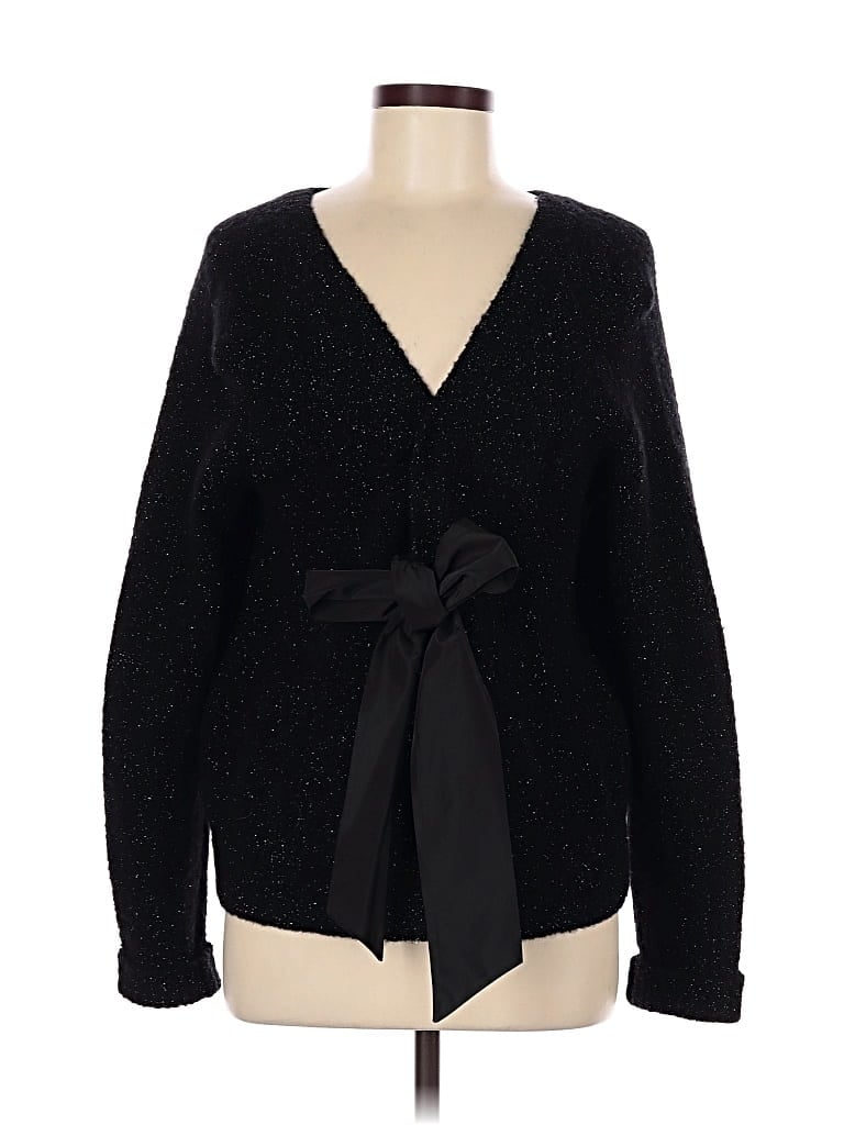 Pre-owned Vineyard Vines Wool Cardigan Sweater In Black