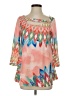 Boho Chic Pink Orange 3/4 Sleeve Blouse Size S - photo 1