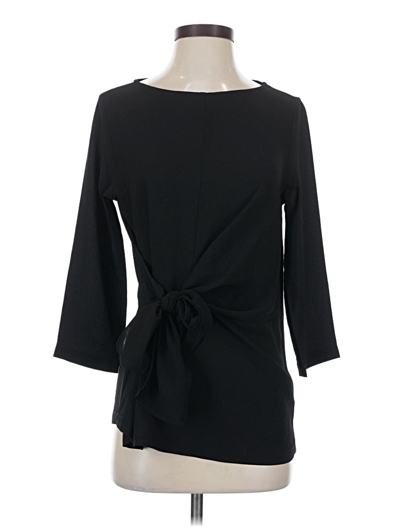 Pre-owned Gibson 3/4 Sleeve Top Black Boatneck Tops