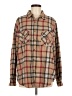 Assorted Brands Plaid Brown Long Sleeve Button-Down Shirt Size M - photo 1