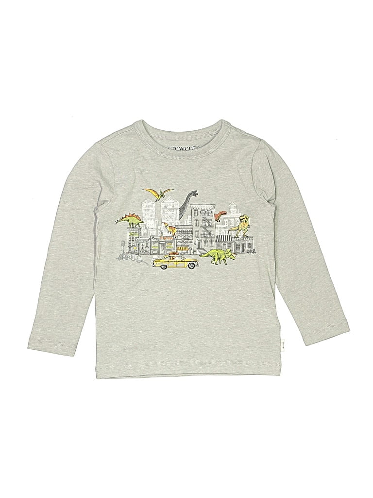 Pre-owned Crewcuts Outlet Kids' Long Sleeve T-shirt In Gray